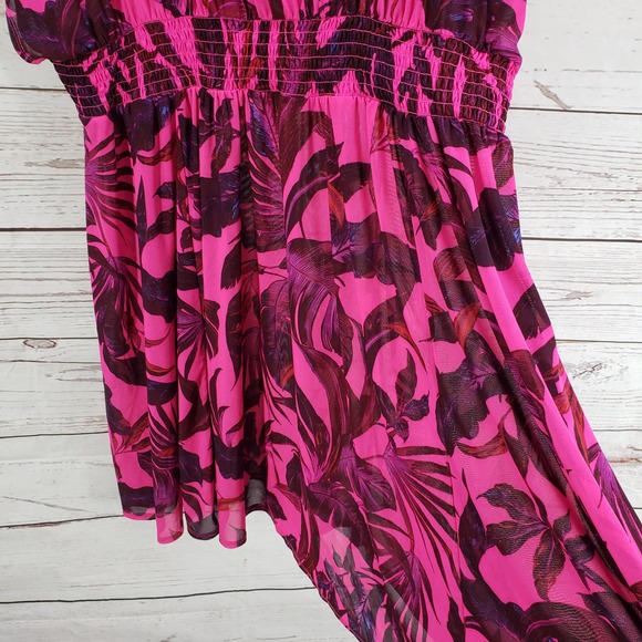 Torrid Women's Pink Mesh Smock Waist Cover Up Dress Size 4 - Picture 15 of 15